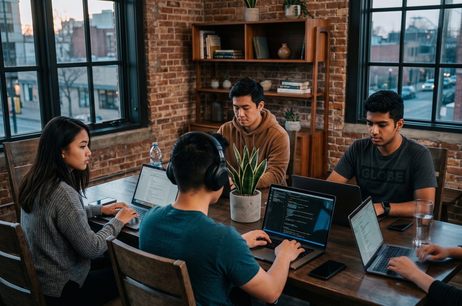 Team working around a table